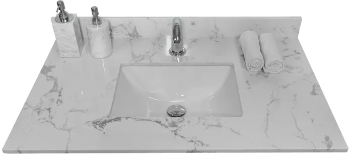 37 Inch Bathroom Vanity Top Stone Carrara New Style Tops With Rectangle Undermount