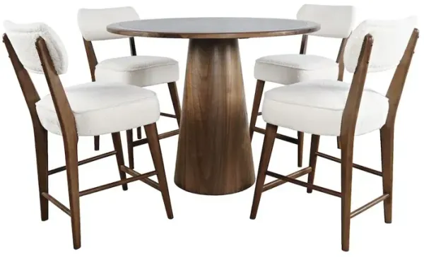 Jofran Mid-Century Modern Five Piece Counter Height Dining Set