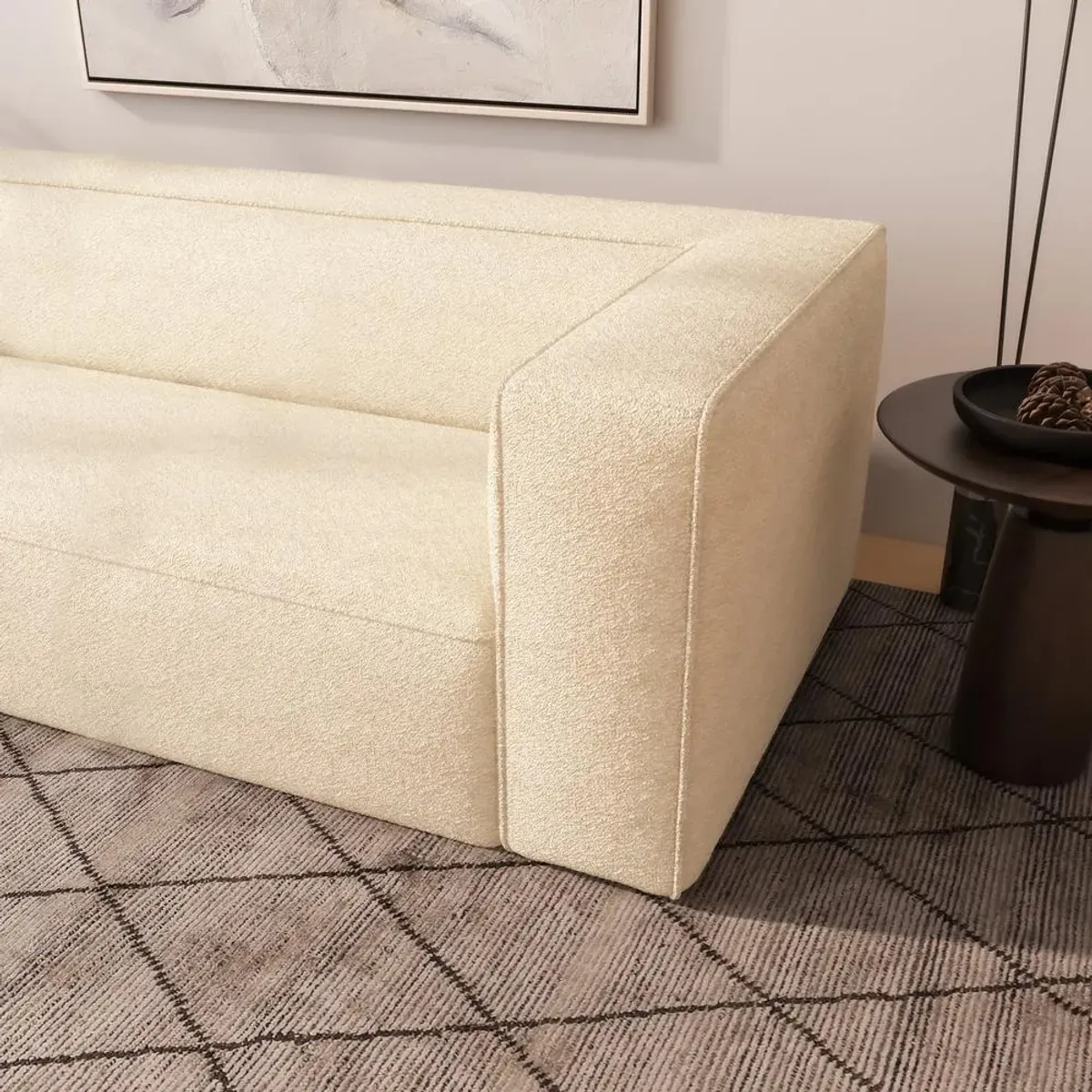 Ashcroft Furniture Co Marshall Modern Boucle Sofa (Cream)