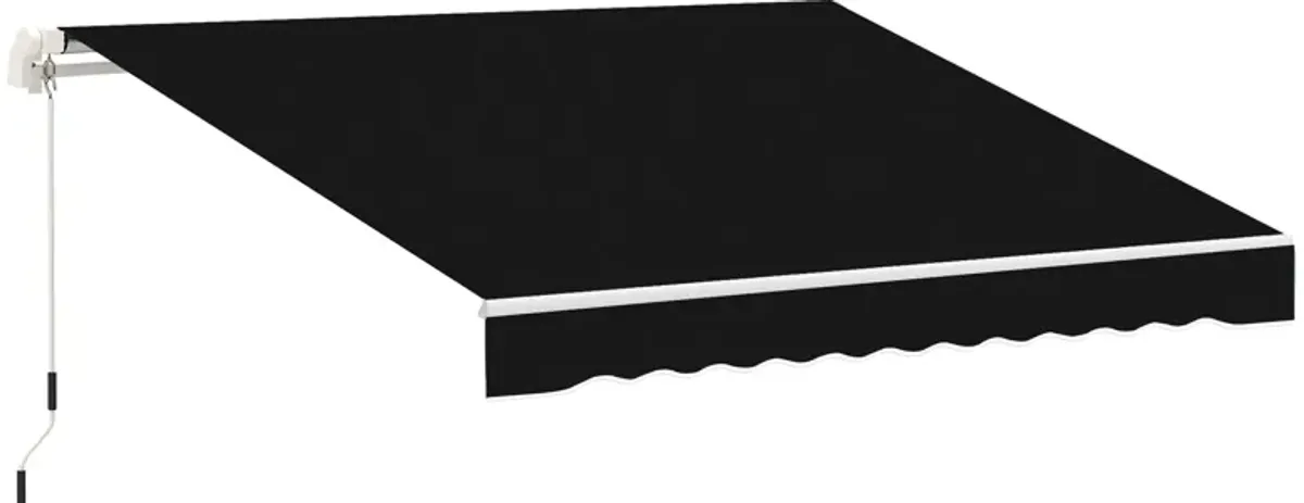 Outsunny 8' x 7' Patio Retractable Awning, Manual Exterior Sun Shade Deck Window Cover, Black