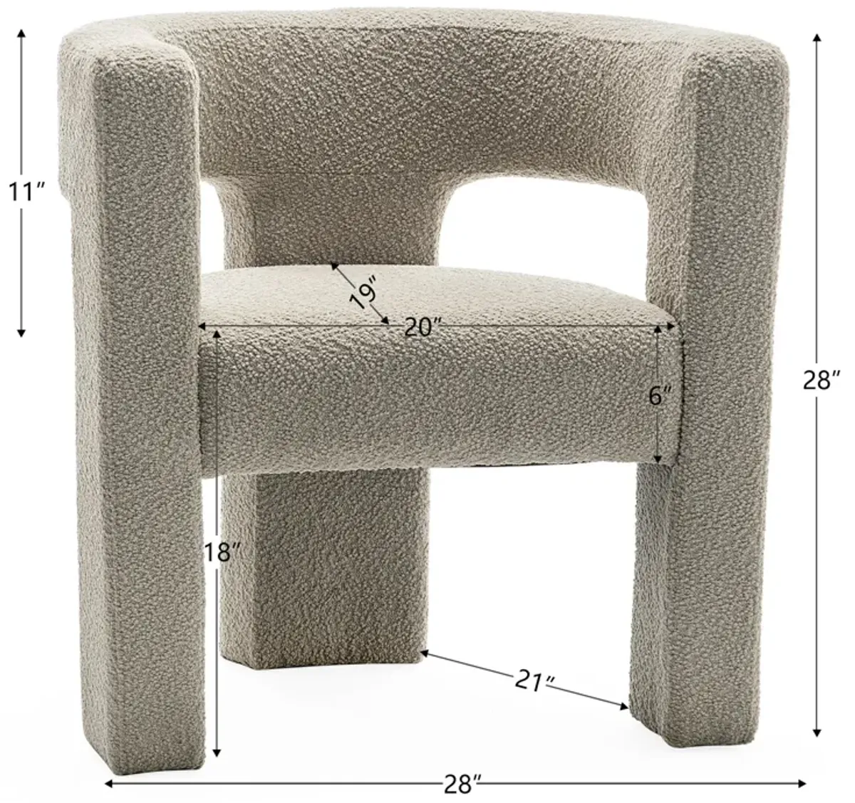 Herbert Modern Bouclé Armchair