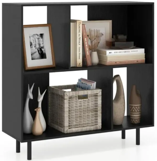 Hivvago Open Shelf Bookcase with 4 Compartments