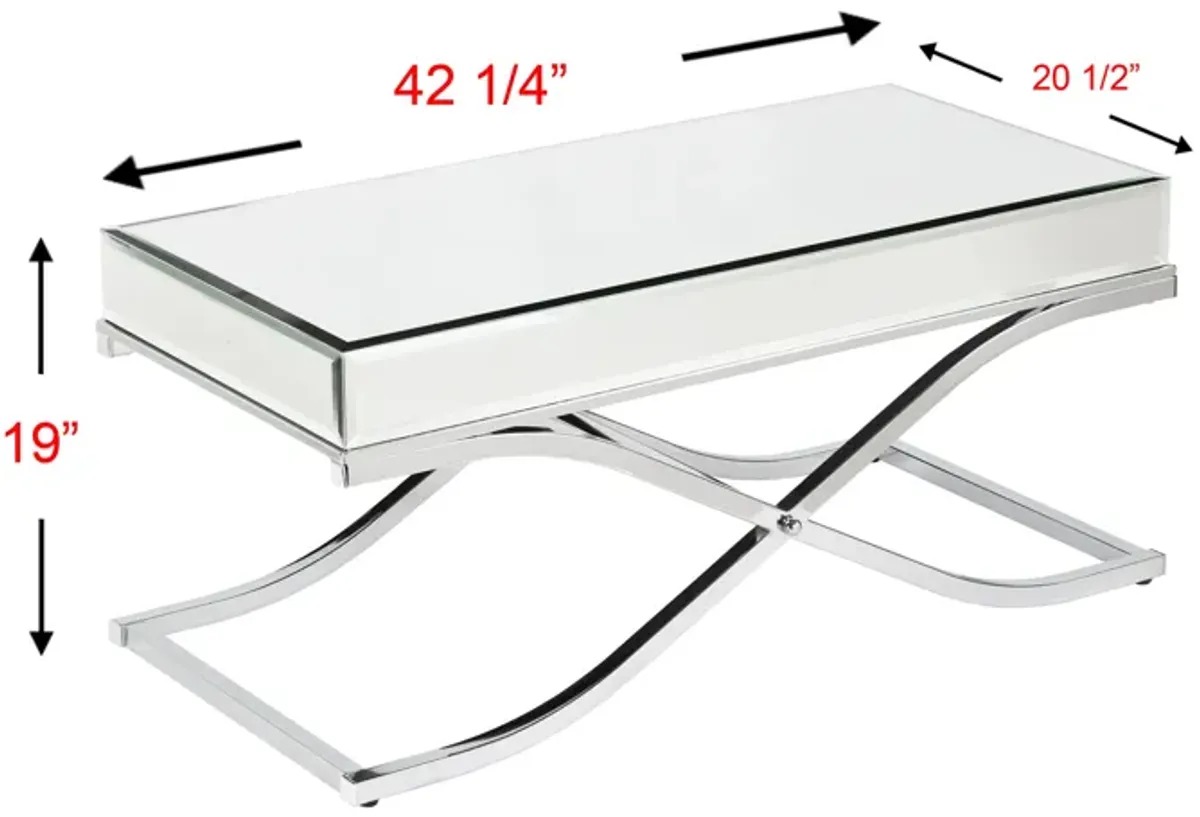 Laura Chrome Mirrored Cocktail Table