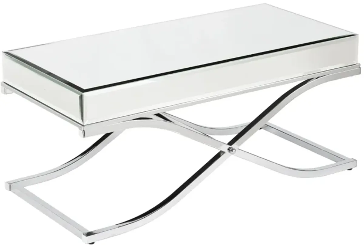 Laura Chrome Mirrored Cocktail Table