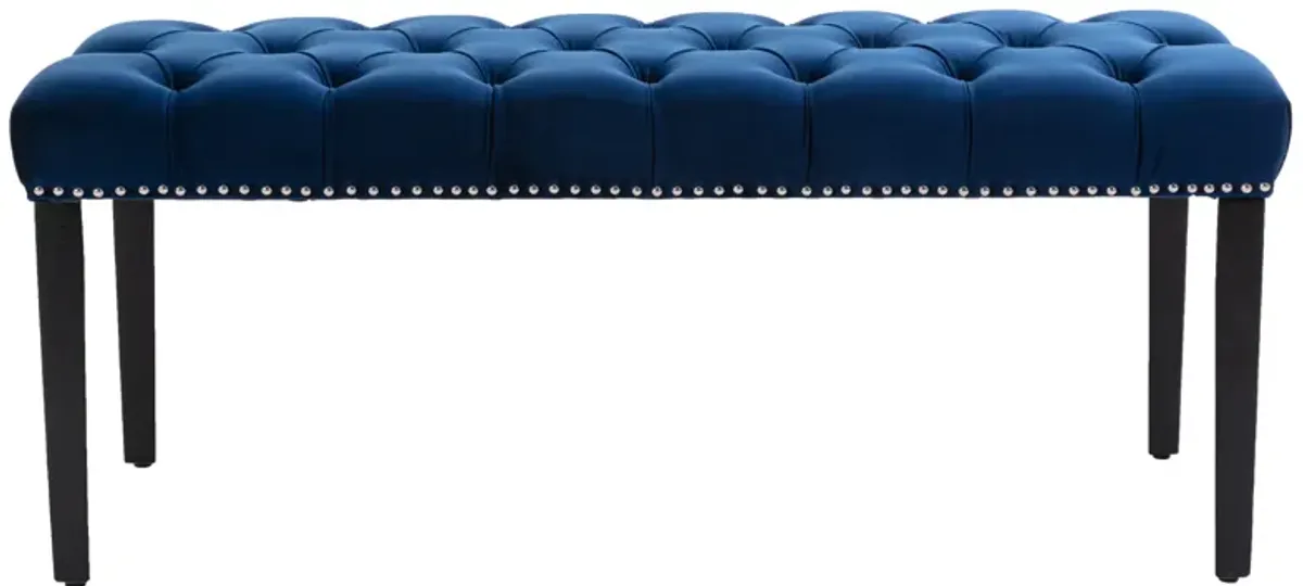 Stylish Tufted Velvet Cushion Shoe Bench for Entryway, Bedroom, Living Room