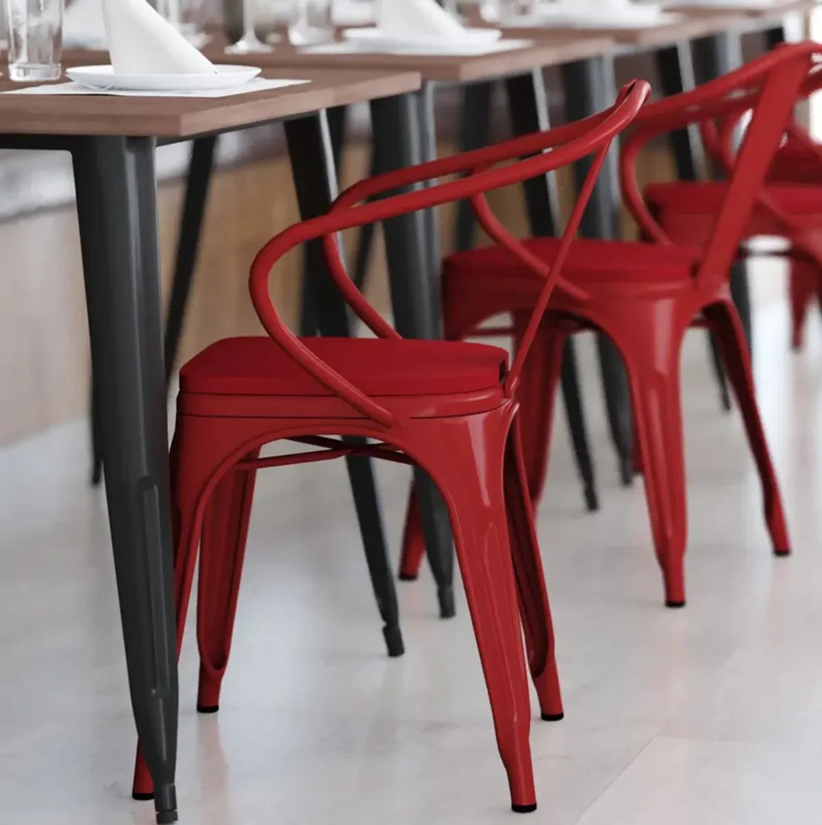 Metal Colorful Restaurant Chairs