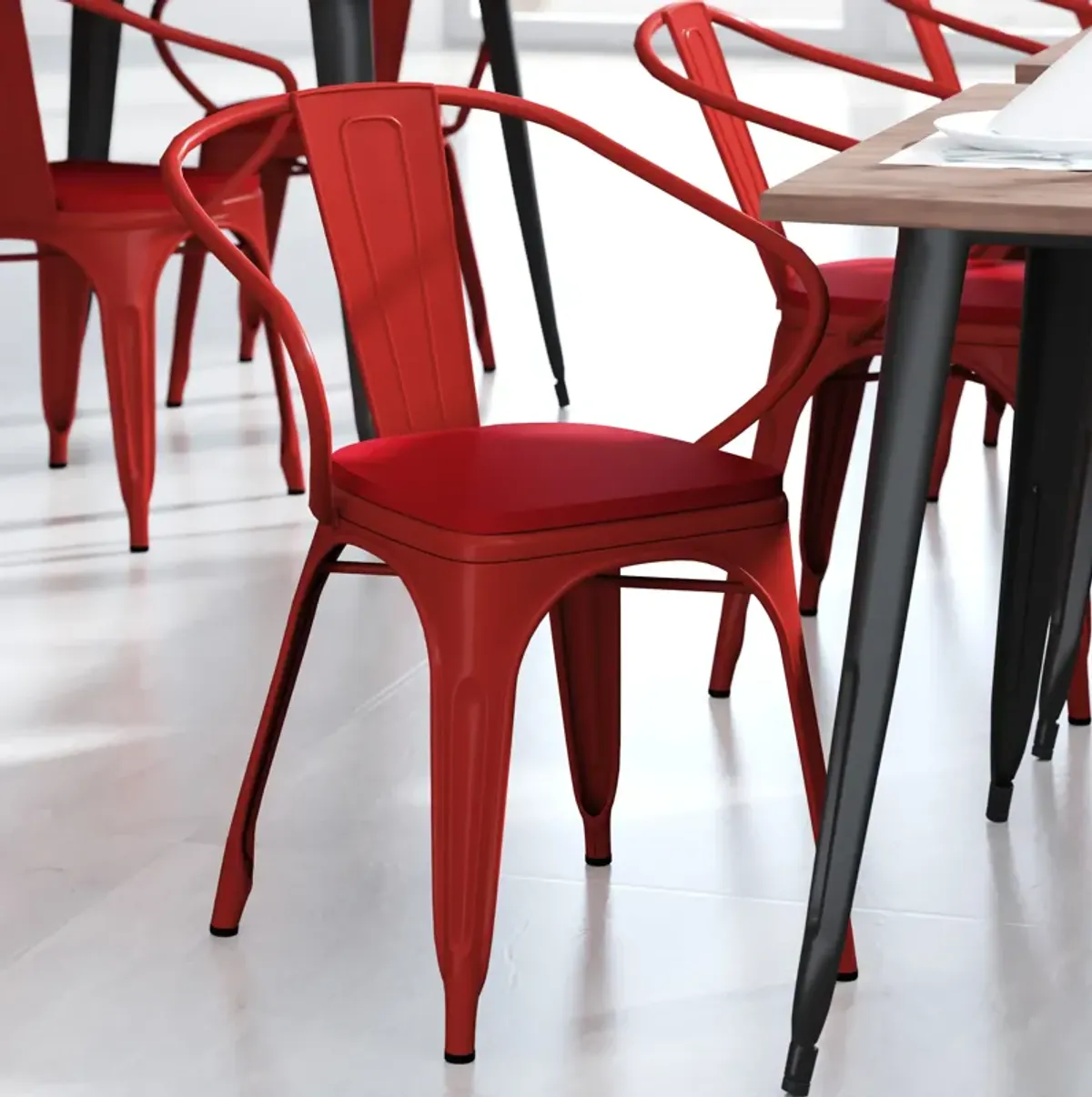 Metal Colorful Restaurant Chairs