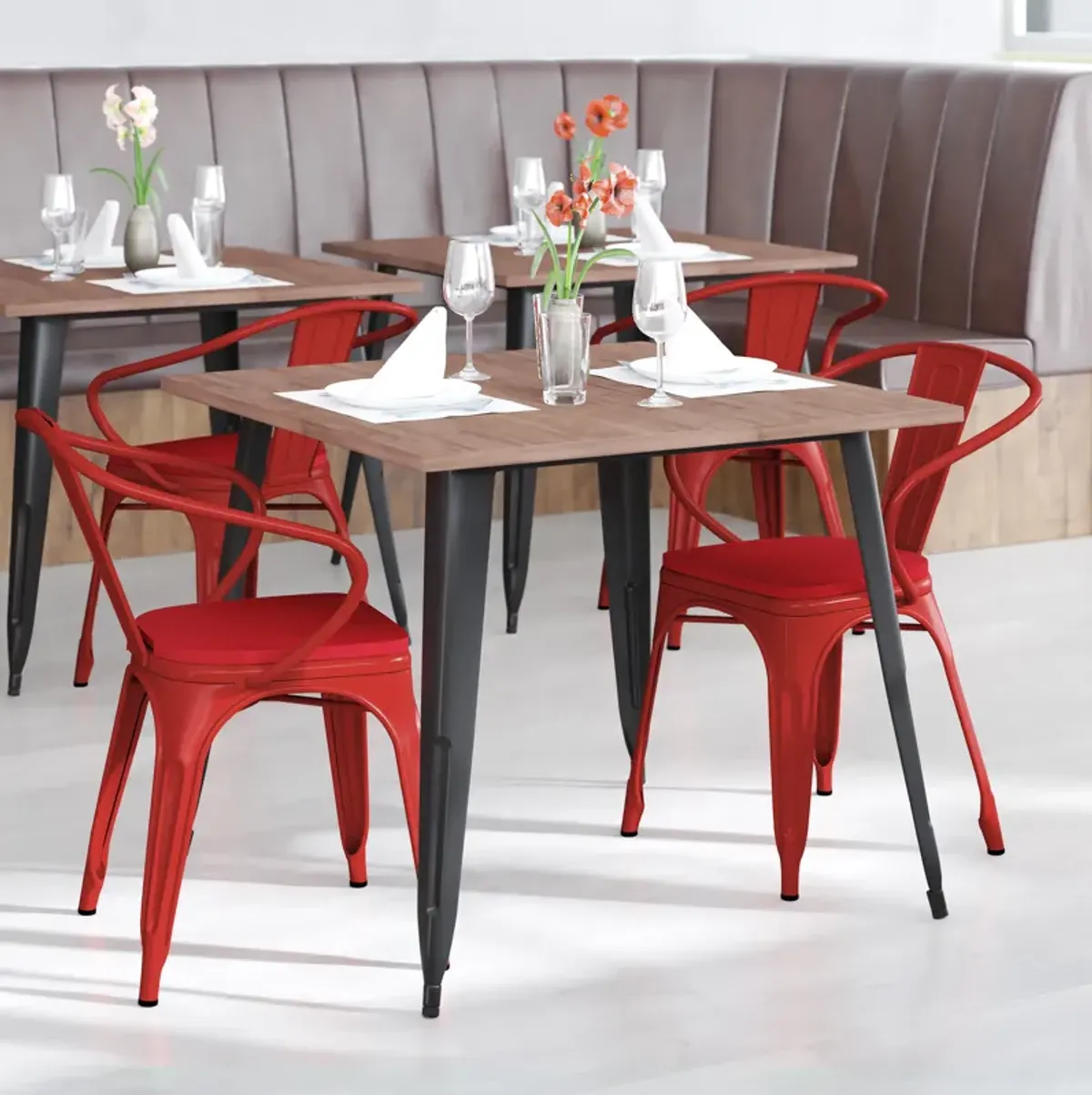 Metal Colorful Restaurant Chairs