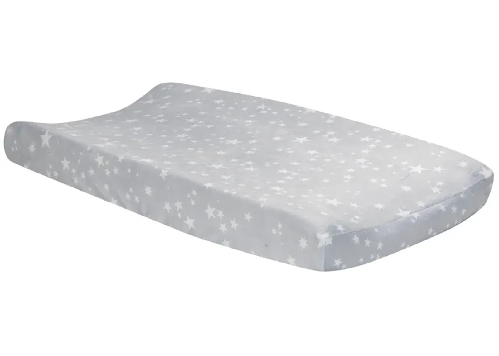 Lambs & Ivy Milky Way Gray/White Stars Minky Baby Changing Pad Cover