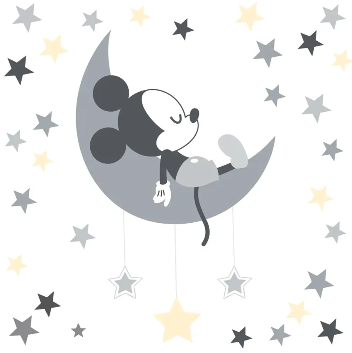 Disney Baby Mickey Mouse Gray/Yellow Celestial Wall Decals by Lambs & Ivy