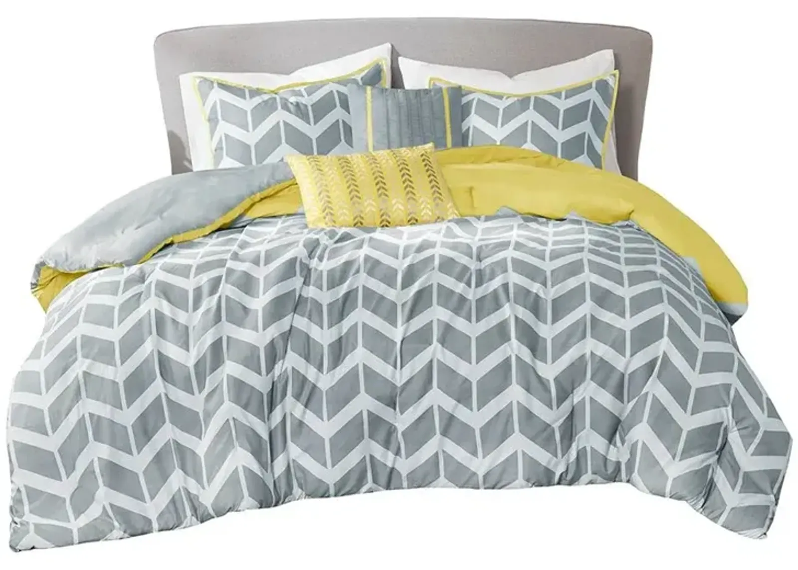 Hivvago Reversible Comforter Set in Chevron Stripe