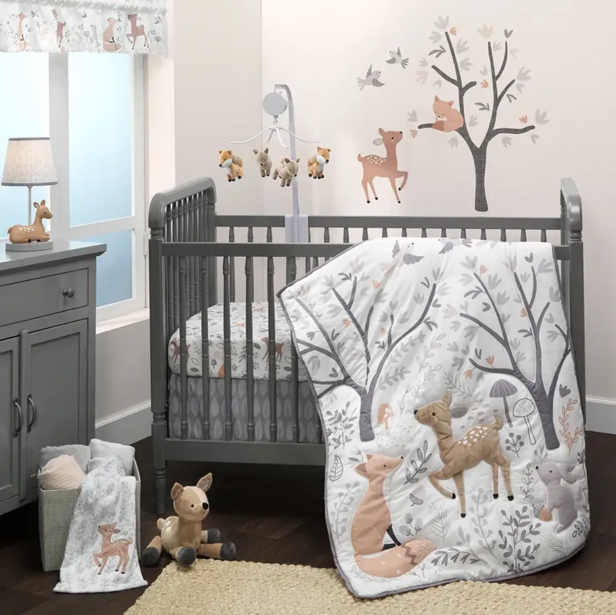 Bedtime Originals Deer Park Gray Baby Blanket