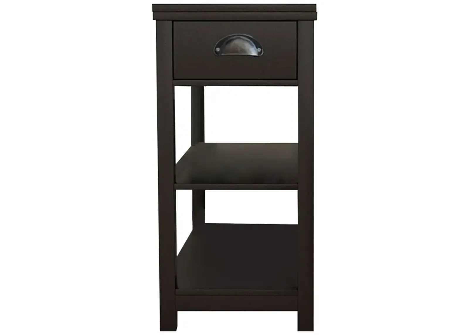 11.81 in. W. 23.62 in. H. Rectangle Wood End Table with Shelves