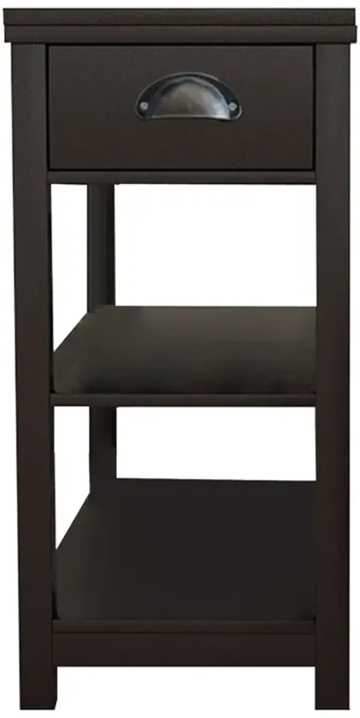 11.81 in. W. 23.62 in. H. Rectangle Wood End Table with Shelves