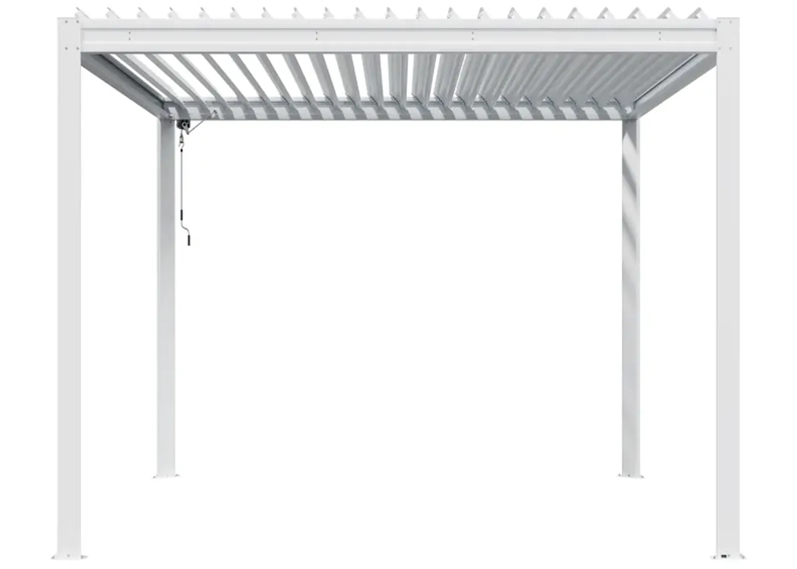 MONDAWE 10X10FT Outdoor Louvered Aluminum Pergola with Adjustable Roof and Efficient Drainage System for Patio, Deck, Garden