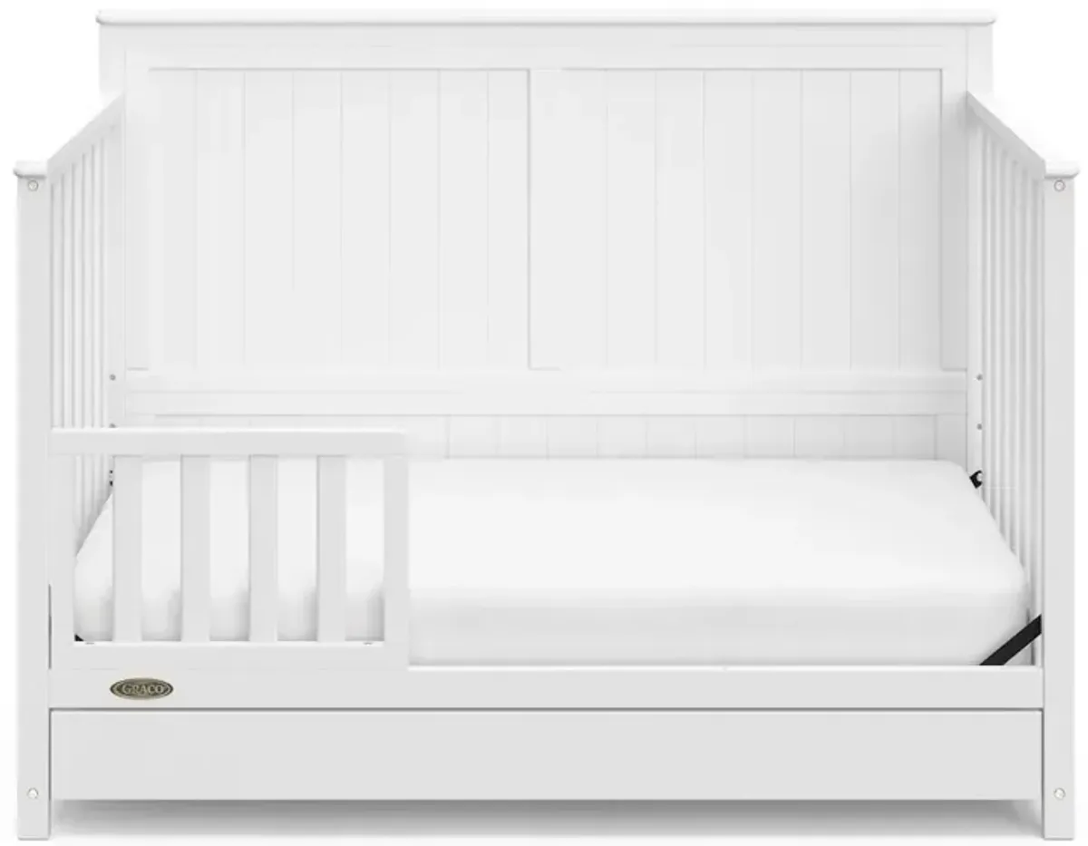 Graco Hadley 5-in-1 Convertible Crib with Drawer (White) –Crib with Drawer Combo