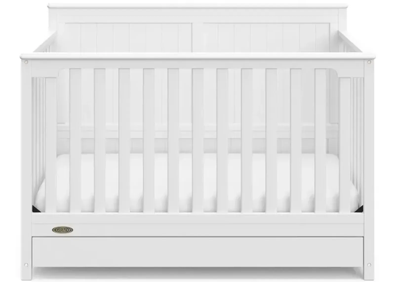 Graco Hadley 5-in-1 Convertible Crib with Drawer (White) –Crib with Drawer Combo