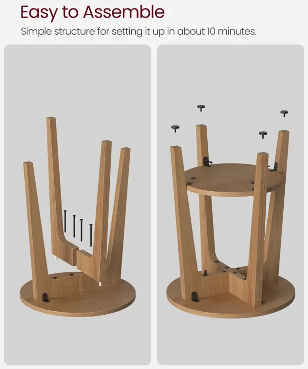 Round End Table with Lower Shelf Stylish and Functional Design