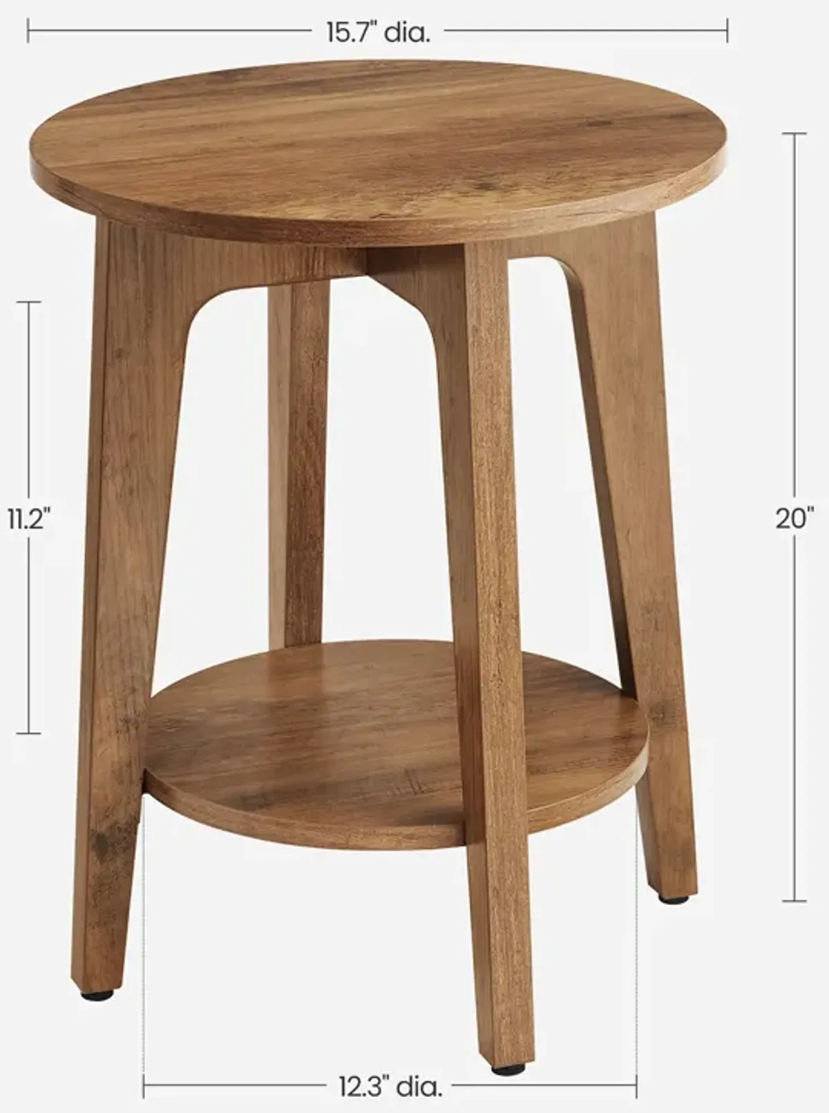 Round End Table with Lower Shelf Stylish and Functional Design