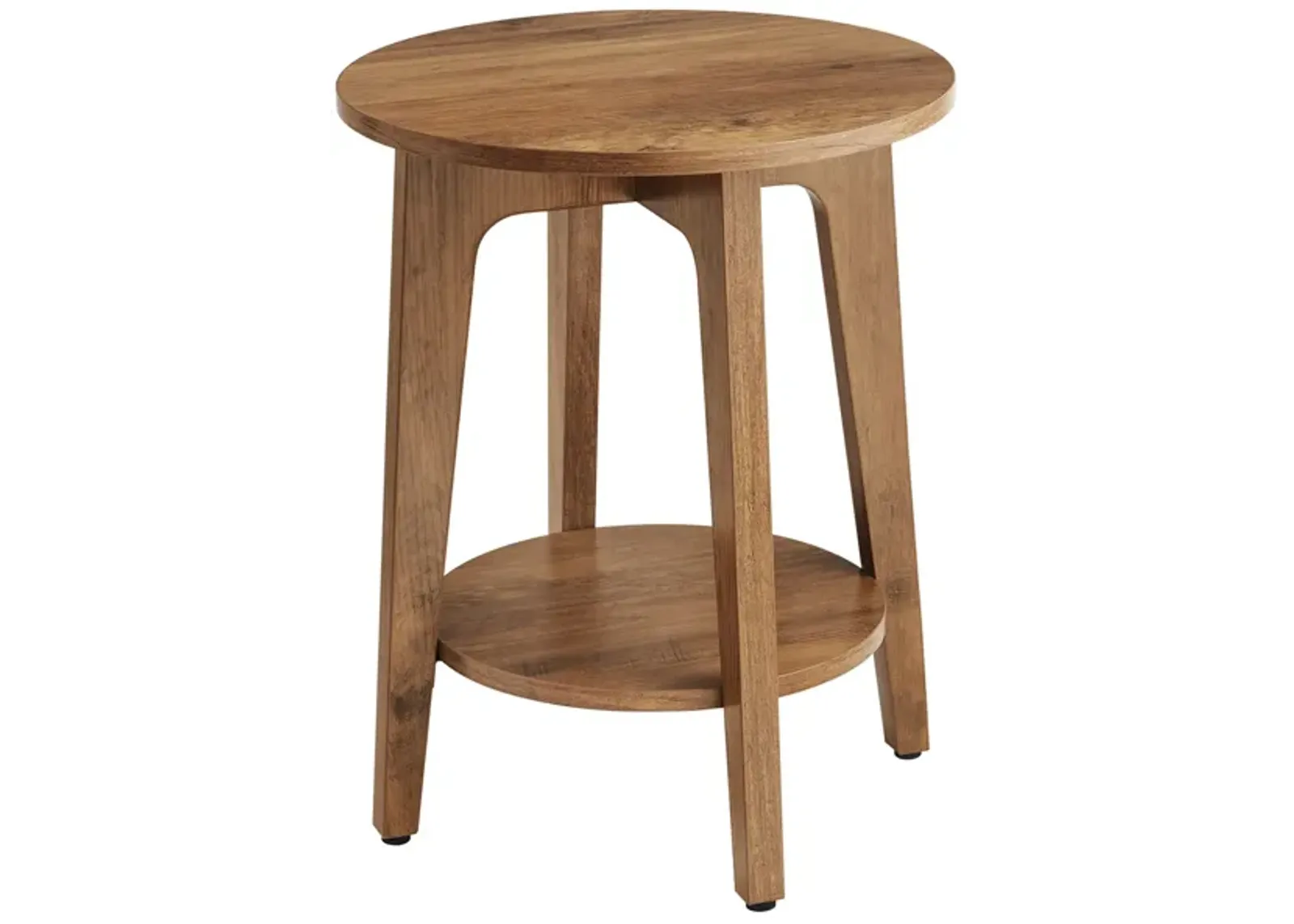 Round End Table with Lower Shelf Stylish and Functional Design