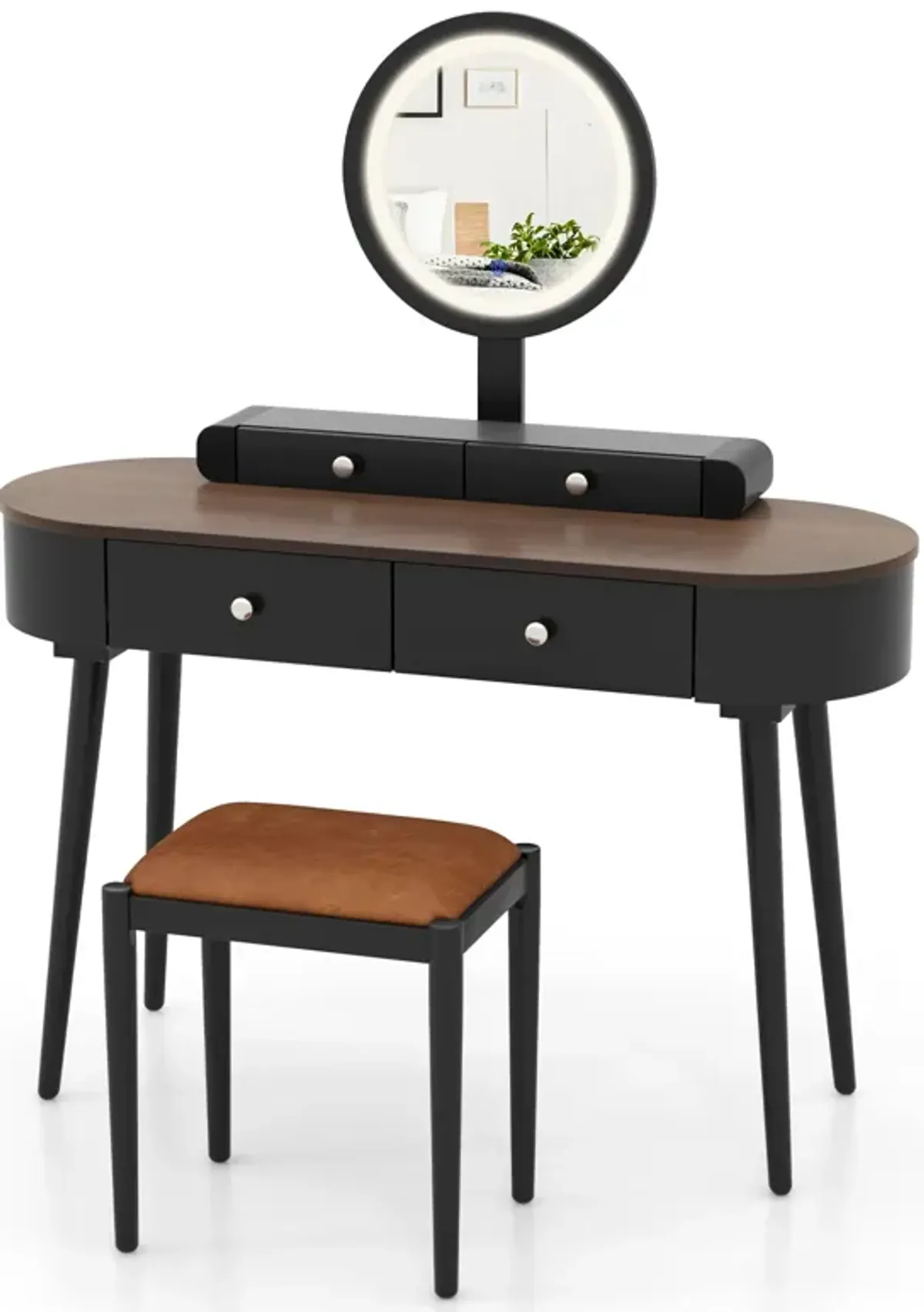 Makeup Vanity Table Set with LED Mirror and 3 Spacious Drawers