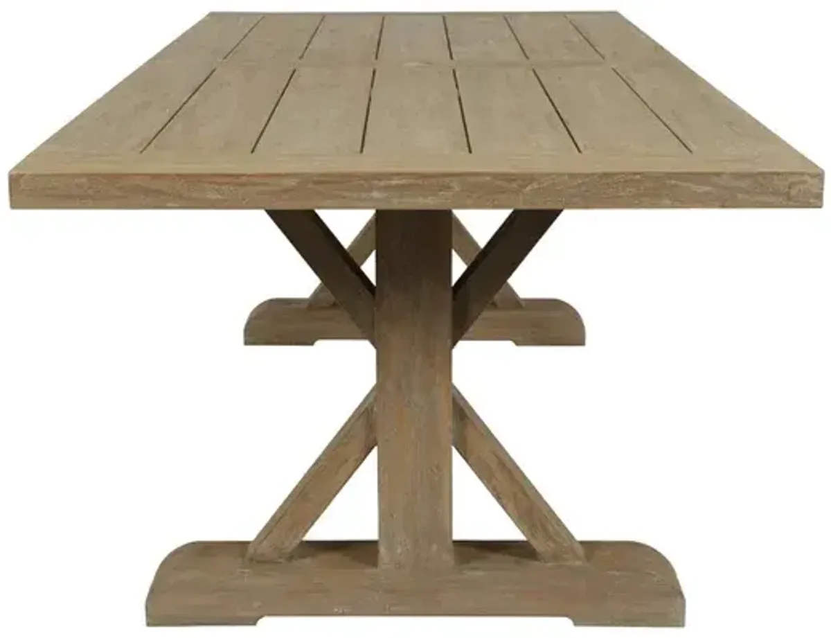 Coastal Teak 94" Trestle Dining Table