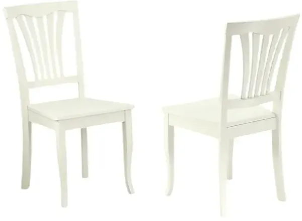 East West Furniture Avon  Chair  with  Wood  Seat  -  Saddle  Brow  Finish,  Set  of  2