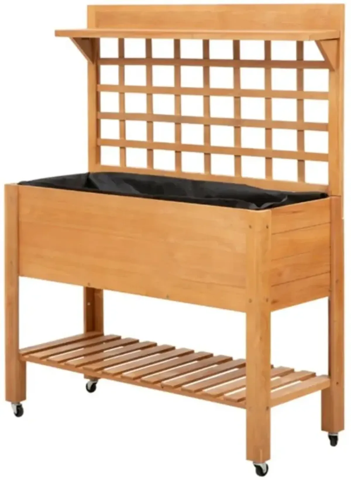 Flower Shelf, Planter Box & Garden Box Wooden Multi-Tier Stand for Indoor & Outdoor Plants