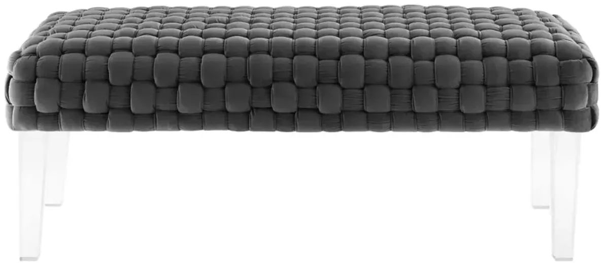 Prologue Woven Performance Velvet Ottoman