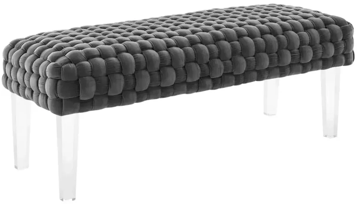 Prologue Woven Performance Velvet Ottoman