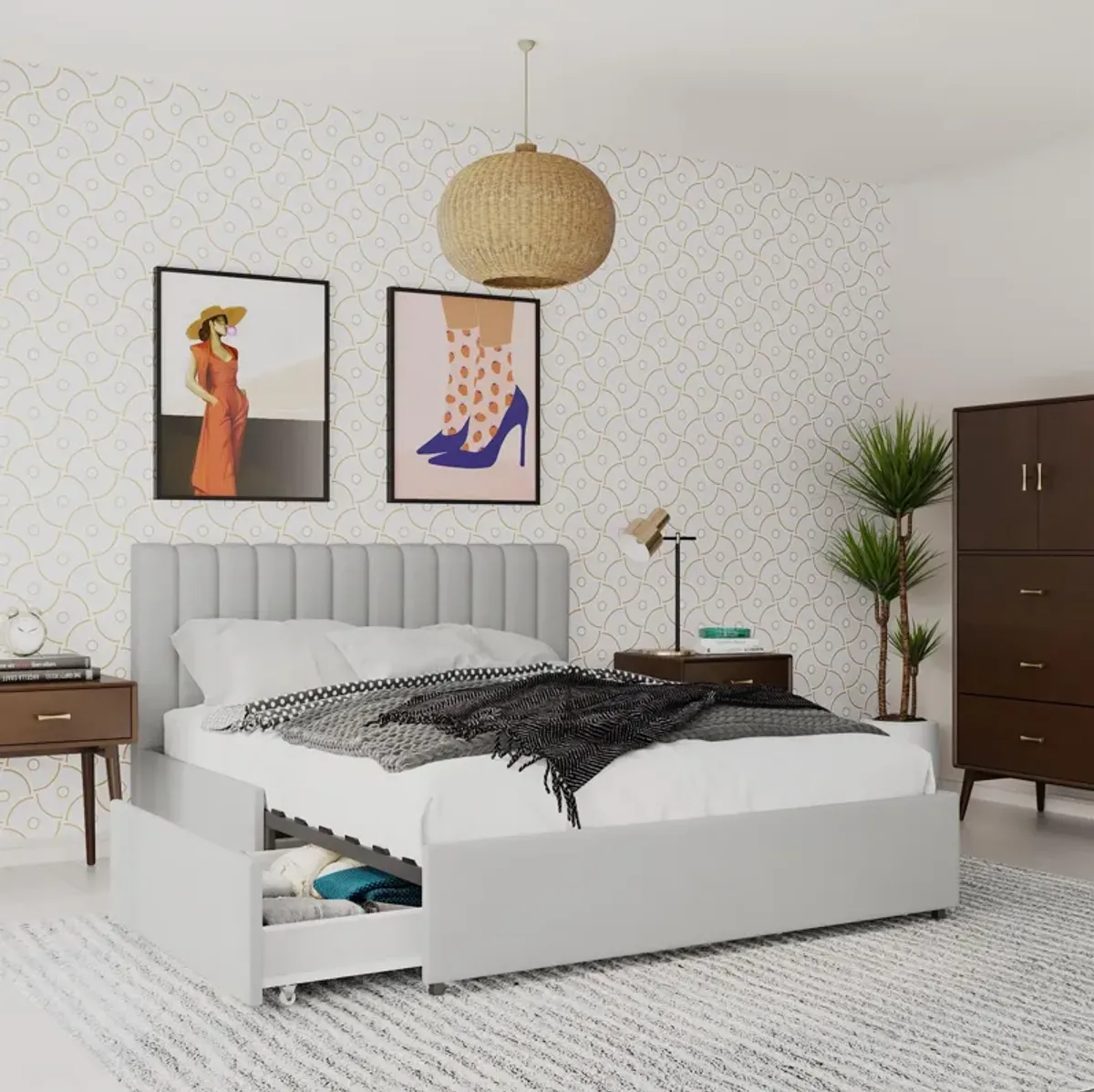 Brittany Upholstered Bed with Storage Drawers