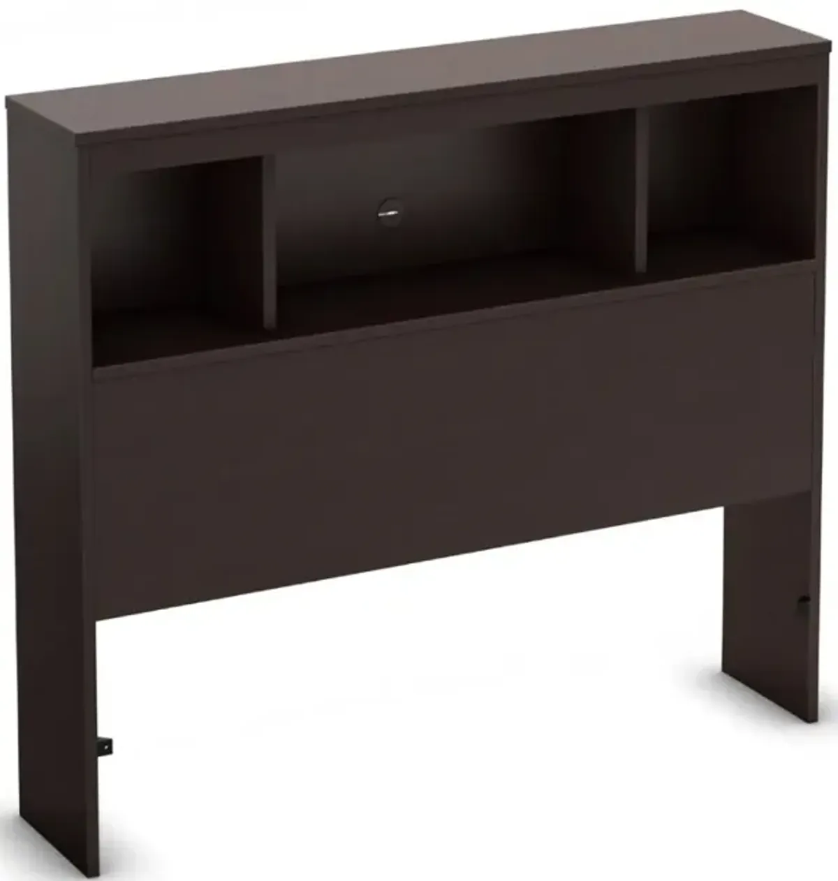 QuikFurn Twin size Contemporary Bookcase Headboard in Chocolate Finish