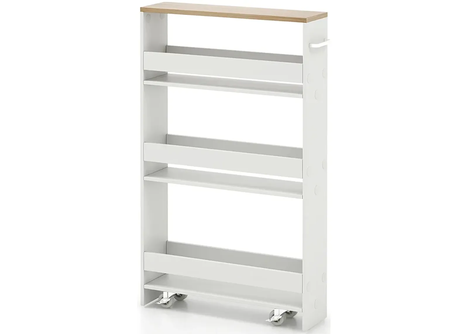 Rolling Kitchen Slim Storage Cart Mobile Shelving Organizer with Handle