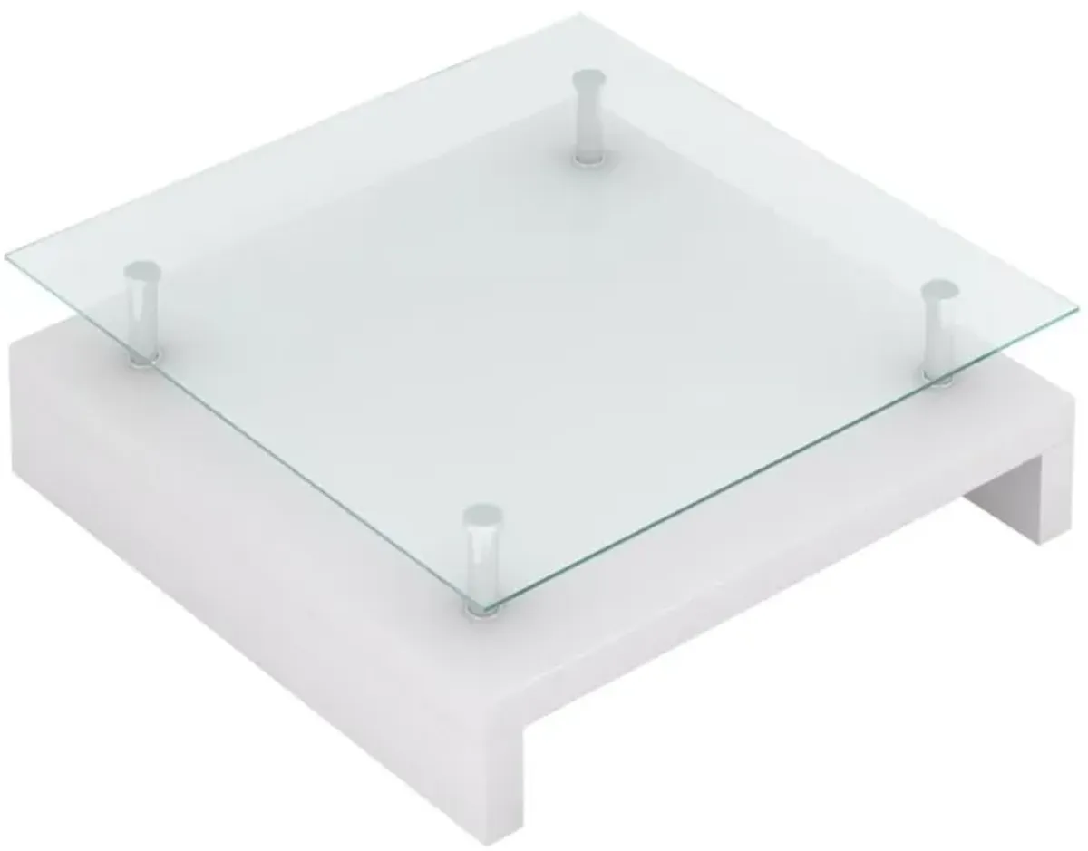 vidaXL Coffee Table with Glass Top White