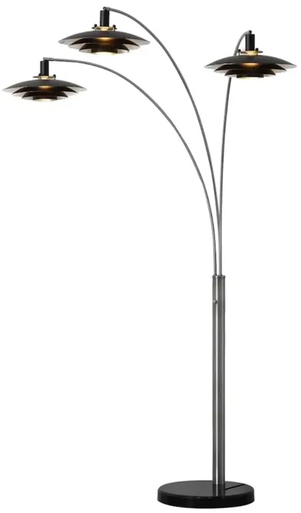 NOVA OF CALIFORNIA Rancho Mirage 3 Light Arc Floor Lamp - Antique Nickel