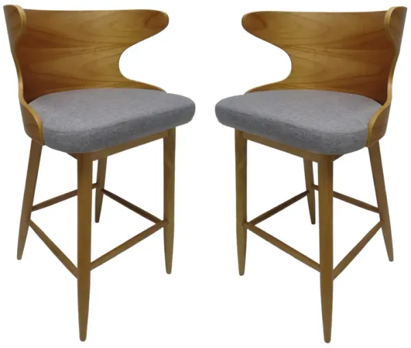 Merax Mid-Century Modern Wooden Bar Stools Set of 2