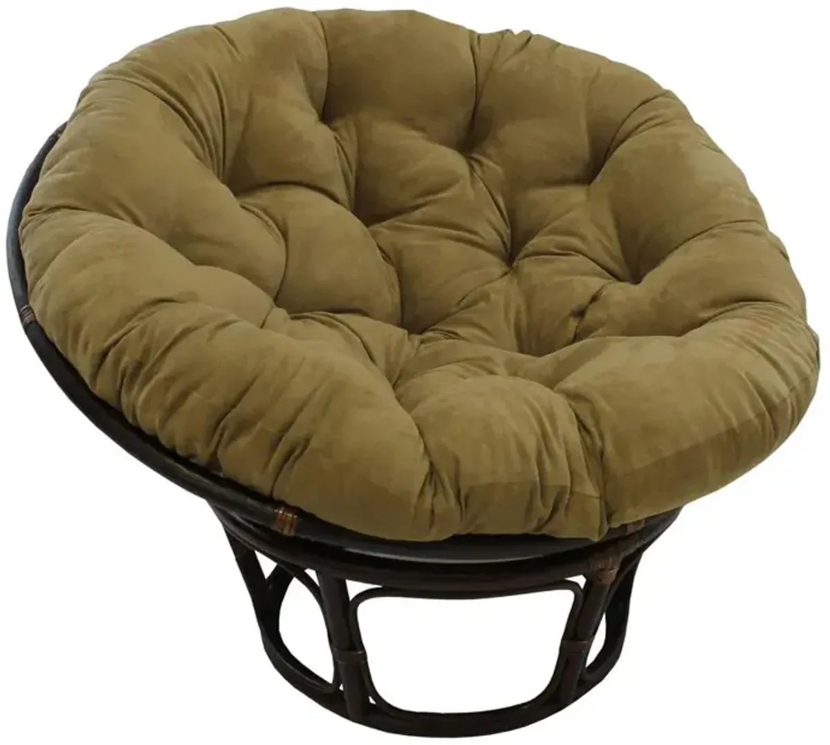 Rattan 42-Inch Papasan Chair with Micro Suede Cushion