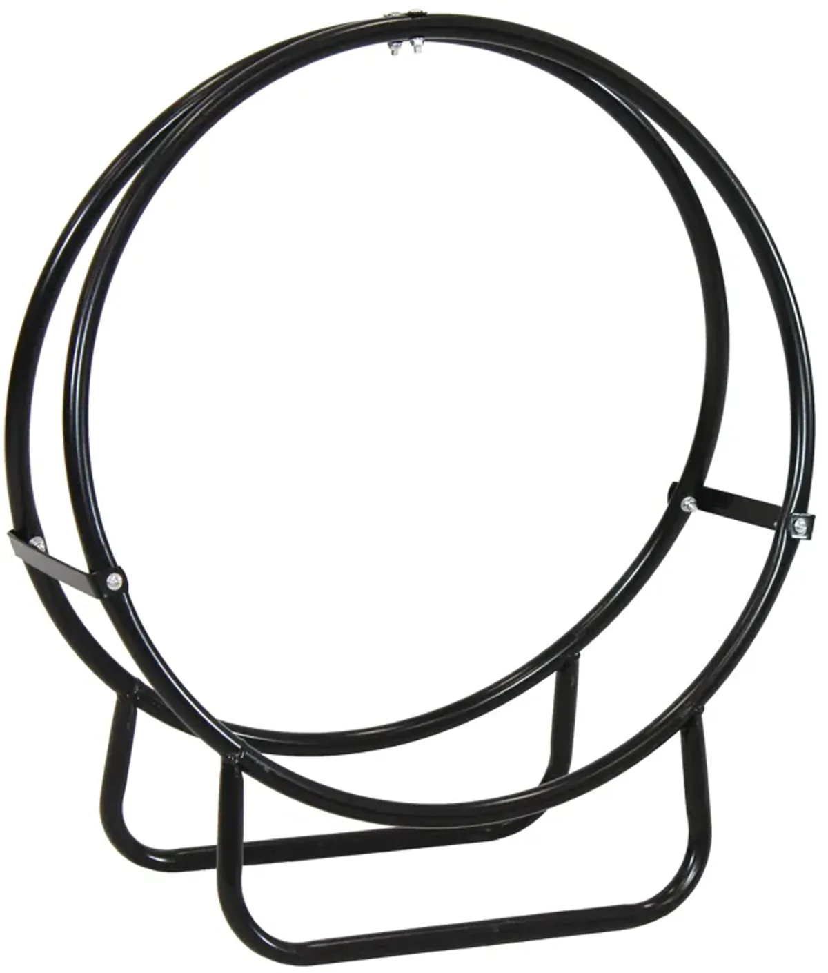 Sunnydaze Black Powder-Coated Steel Firewood Log Hoop Rack