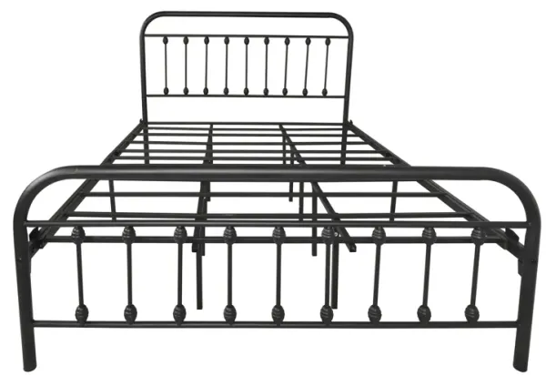Hivvago QueenSized Premium Steel Platform Bedframe with Rustic Vintage Head Board