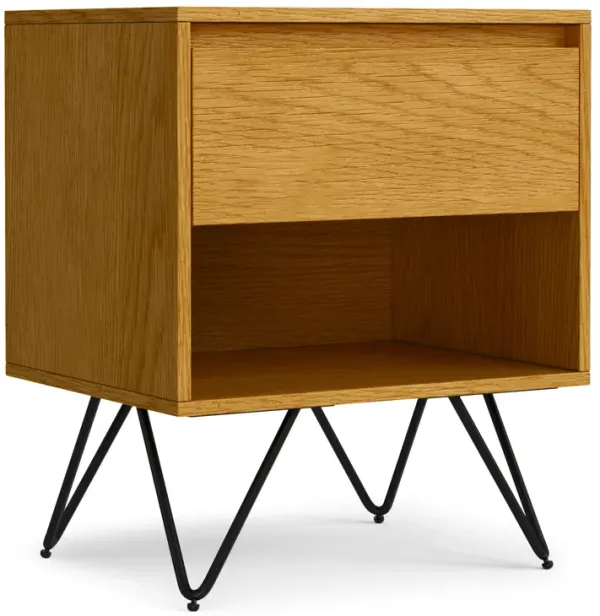 Hunter  20 inch Wide Industrial Nightstand in Oak