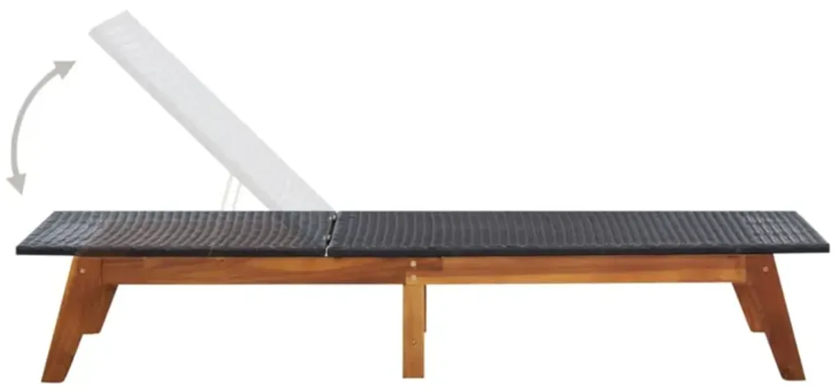 vidaXL Sun Loungers 2 pcs with Table Poly Rattan and Solid Acacia Wood