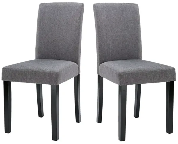 Set of 2 Modern Fabric Dining Chairs with Sleek Wood Legs