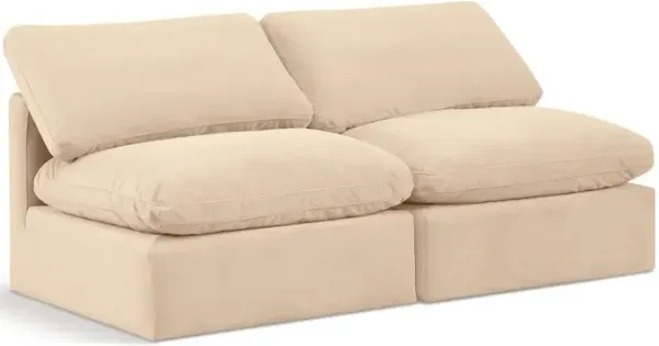 Meridian Furniture Indulge Beige Velvet Modular Sofa