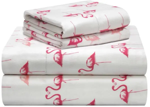 Pointehaven 180 GSM Velvet Feel Luxury Cotton Bunnies Printed Flannel Deep Pocket 4 pc Sheet Set, Full