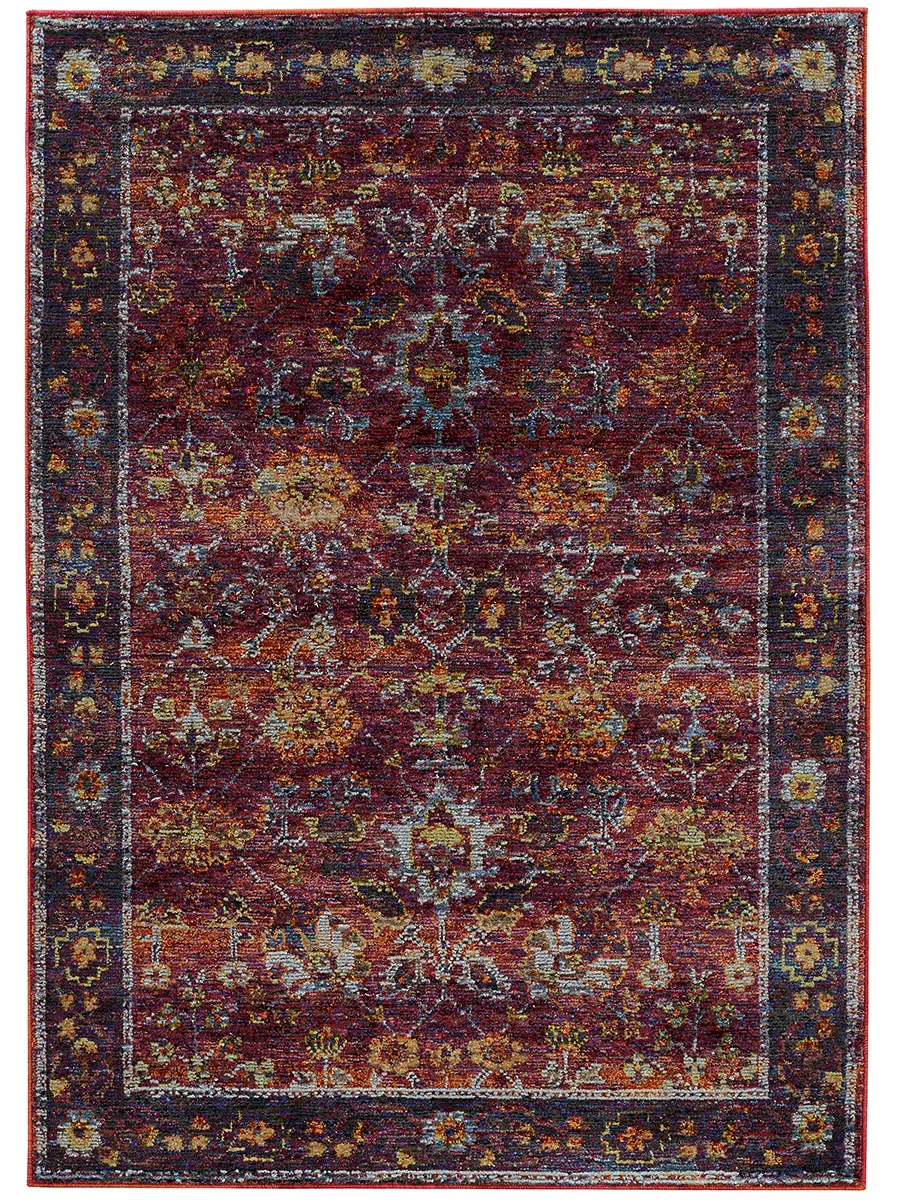 Andorra 6'7" x 9'6" Red Rug