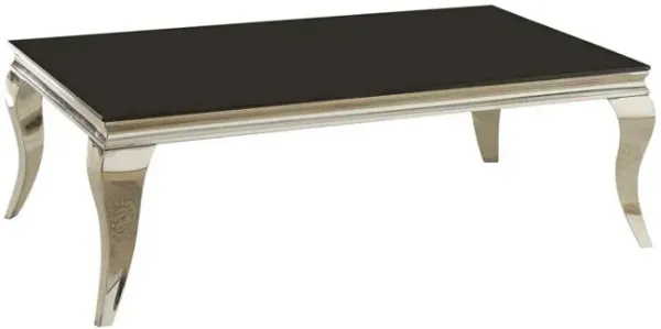 Carone Rectangular Coffee Table Chrome and Black