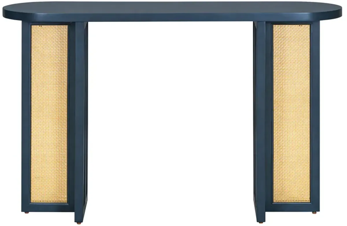 Merax Farmhouse Rattan Console Table for Entryway