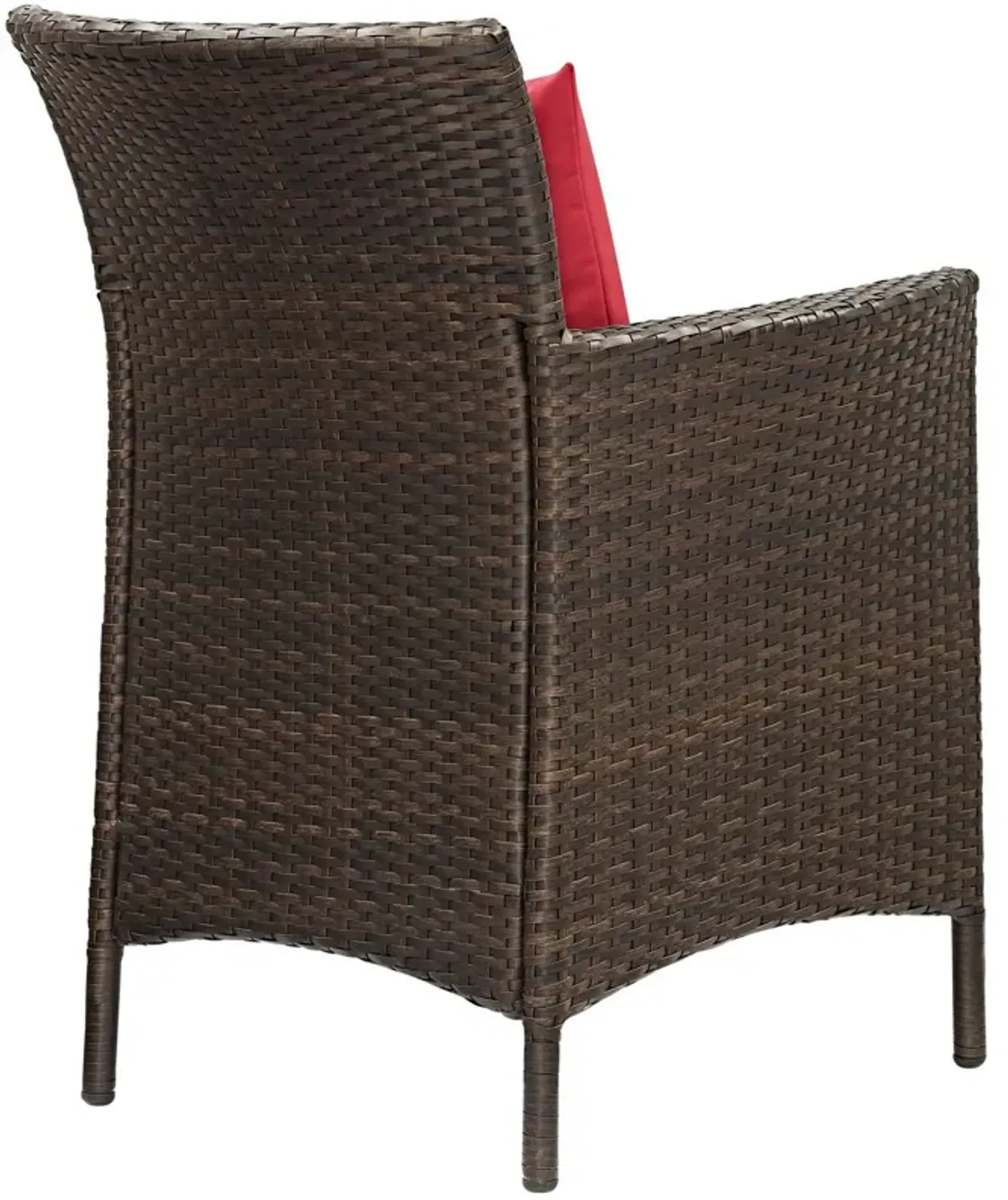 Conduit Outdoor Patio Wicker Rattan Dining Armchair Set of 2-Benzara