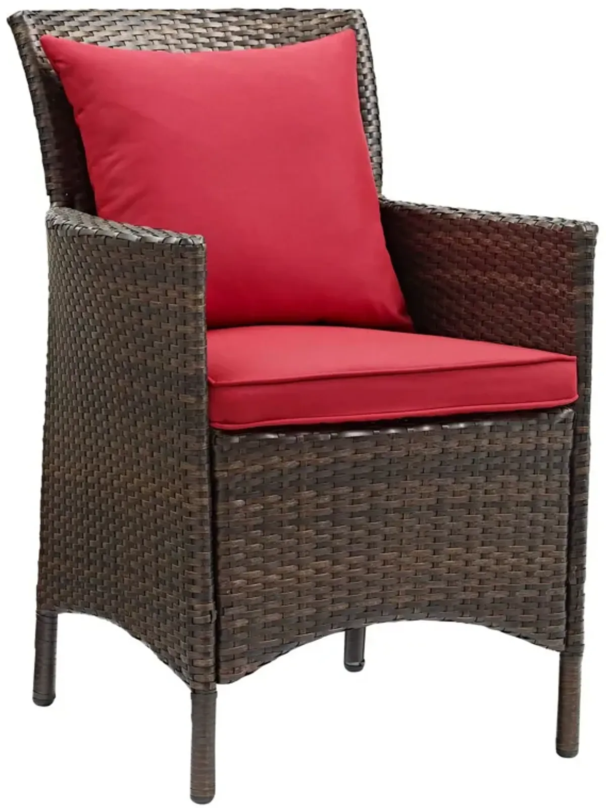 Conduit Outdoor Patio Wicker Rattan Dining Armchair Set of 2-Benzara