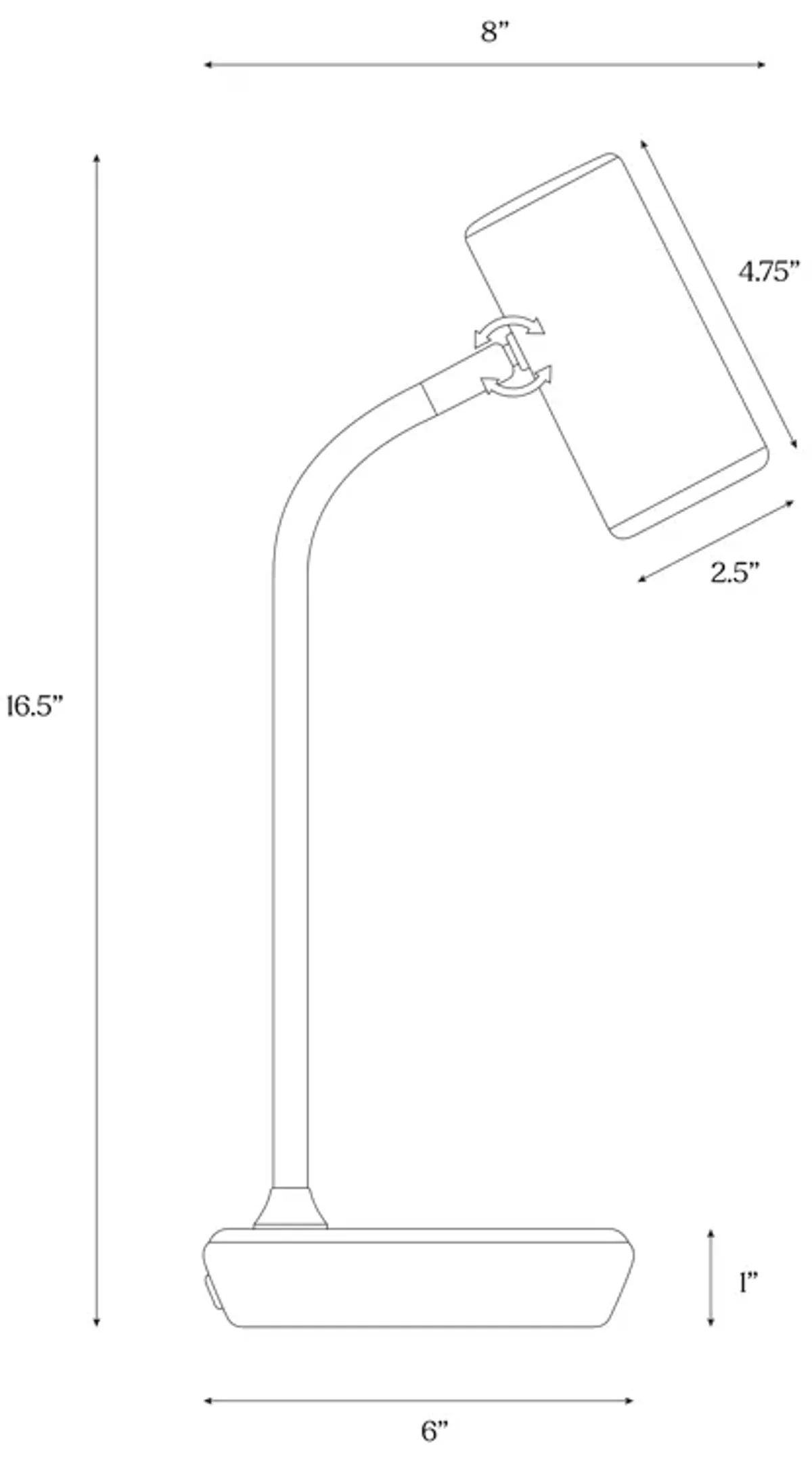 Ezra LED Table Lamp with Wireless Charging Pad